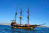 Rent a full size pirate ship for a pool party or a mobile pirate